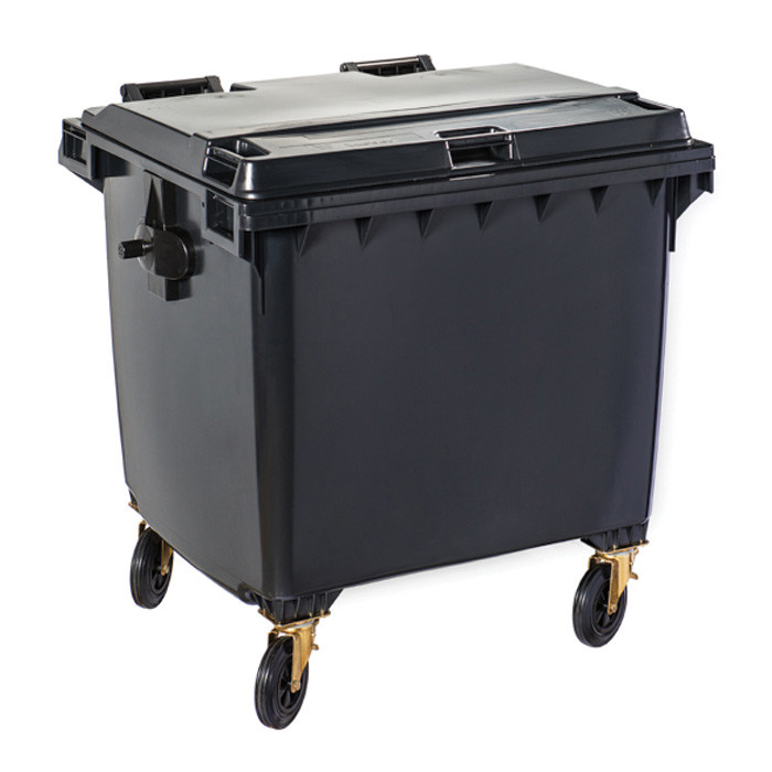 CONT GRIS 4 ROUE 770L S/BARRE