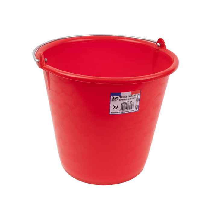 SEAU INDUS 10L PLASTIQUE ROUGE