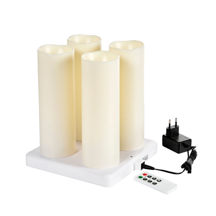 BOUGIE CYL A LED 220X75MM BLC